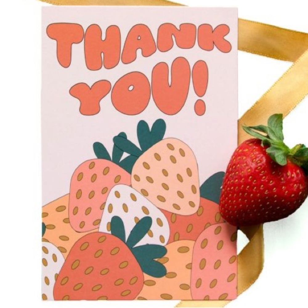 Strawberry Thank You Insert Cards Pack of 25